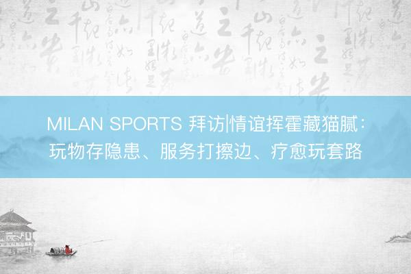 MILAN SPORTS 拜访|情谊挥霍藏猫腻：玩物存隐患、服务打擦边、疗愈玩套路