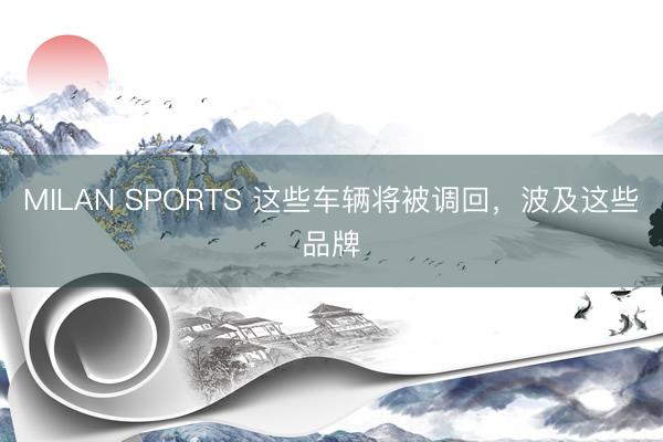 MILAN SPORTS 这些车辆将被调回，波及这些品牌