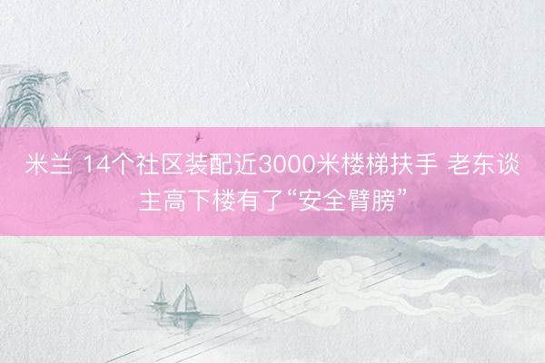 米兰 14个社区装配近3000米楼梯扶手 老东谈主高下楼有了“安全臂膀”