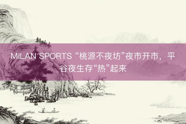 MILAN SPORTS “桃源不夜坊”夜市开市，平谷夜生存“热”起来