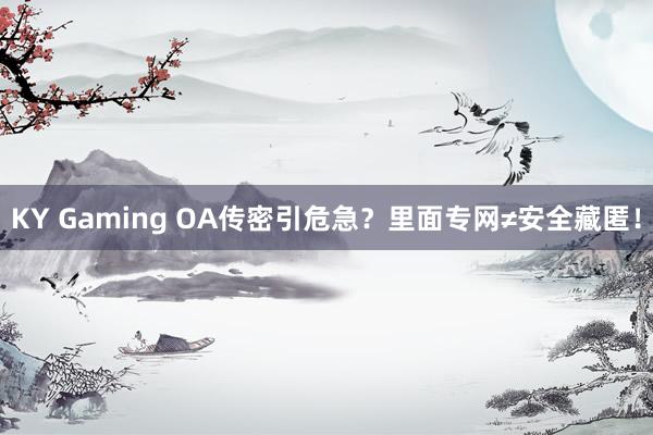 KY Gaming OA传密引危急？里面专网≠安全藏匿！