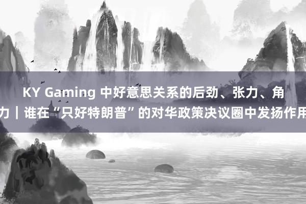 KY Gaming 中好意思关系的后劲、张力、角力|谁在“只好特朗普”的对华政策决议圈中发扬作用