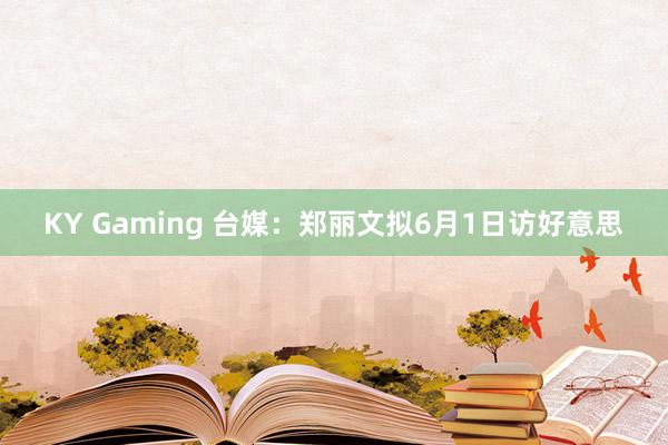 KY Gaming 台媒:郑丽文拟6月1日访好意思