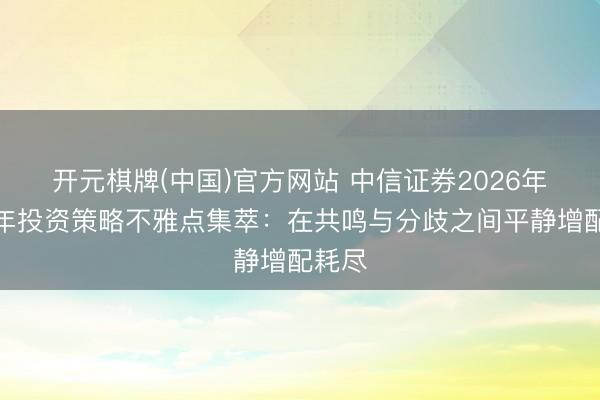 开元棋牌(中国)官方网站 中信证券2026年下半年投资策略不雅点集萃：在共鸣与分歧之间平静增配耗尽