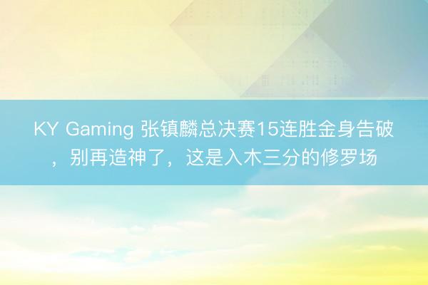 KY Gaming 张镇麟总决赛15连胜金身告破，别再造神了，这是入木三分的修罗场