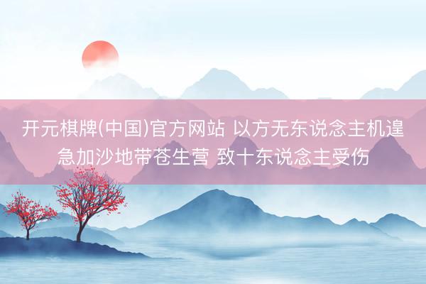 开元棋牌(中国)官方网站 以方无东说念主机遑急加沙地带苍生营 致十东说念主受伤