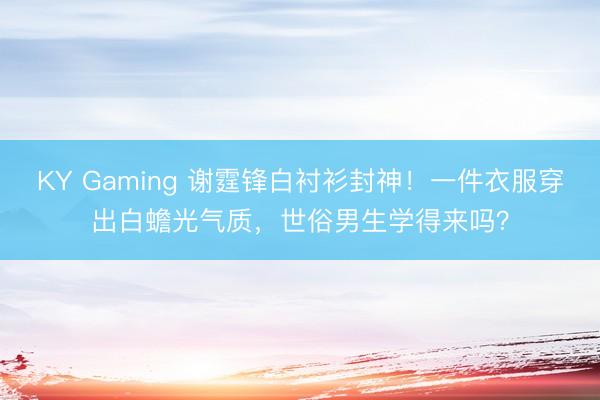 KY Gaming 谢霆锋白衬衫封神！一件衣服穿出白蟾光气质，世俗男生学得来吗？