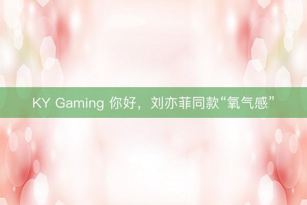 KY Gaming 你好,刘亦菲同款“氧气感”