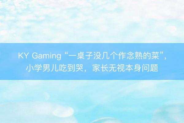 KY Gaming “一桌子没几个作念熟的菜”，小学男儿吃到哭，家长无视本身问题