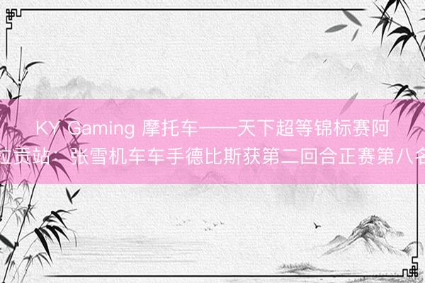 KY Gaming 摩托车——天下超等锦标赛阿拉贡站：张雪机车车手德比斯获第二回合正赛第八名