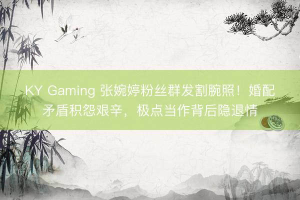 KY Gaming 张婉婷粉丝群发割腕照！婚配矛盾积怨艰辛，极点当作背后隐退情