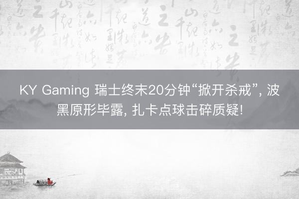 KY Gaming 瑞士终末20分钟“掀开杀戒”， 波黑原形毕露， 扎卡点球击碎质疑!